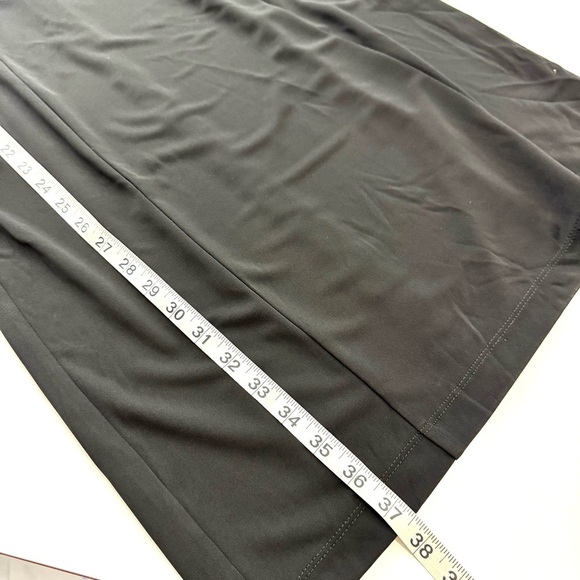 TALBOTS WOMENS XS BLACK WHITE ELBOW-SLEEVE TIE SMOOTH JERSEY DRESS BUSINESS EUC! - Picture 13 of 15